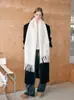 Bufanda Atmosférica de Lana Simple de Color Puro para Mujer Azul Islandés Otoño e Invierno Cálida y Versátil Estilo Europeo y Americano Chal de Mohair