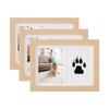 Marco de Fotos Conmemorativo de 7 pulgadas con Doble Agujero para Huella de Pata de Gato y Perro sin Lavado y sin Tinta para el Primer Cumpleaños y el Mes Completo del Bebé