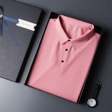 Polo de seda helada sin costuras con malla de perla para hombre, camiseta de verano de nueva calidad con sensación de hielo, camiseta ultrafina de manga corta para hombre