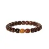 Pulseira Mantra de Seis Caracteres de Bambu com Múltiplas Contas Estilo Chinês para Homens, Pulseira Rosário para Mulheres, Design de Nicho Círculo Único Joia de Casal