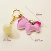 Chaveiro de Cabacinha de Cristal Natural Branco Rosa Amarelo Cristal Ano do Zodíaco Cavalo Pingente Fique Rico Logo Decoração de Couro Atacado