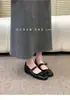 Sapatos Mary Jane Primavera 2026 Sapatilhas Ballet Fada Laço Novos Sapatos Mary Jane de Bico Redondo