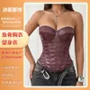 Corsé de Espina de Pescado de Cuero Sintético de Moda para Chicas Calientes Body con Cremallera Cinturilla Superior Chaleco Corsé de Espalda