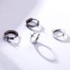 Aretes geniales de plata esterlina 925 para hombre, sentido femenino, nicho, temperamento, simples, compactos, estilo frío ins, aretes negros E268