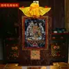 Buda Yuan Hui Nepal Tela de Algodón Pigmento Mineral Natural Pintado Tesoro del Corazón Rey Celestial Pishamen Rey Celestial Thangka Estatua de Buda