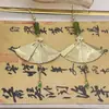 Novos Brincos Vintage Esculpidos em Estilo Chinês com Borla e Contas para Mulheres, Estilo Clássico, Nicho, Longos, Tarraxa, Gancho, Joias de Orelha