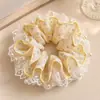 Nuevo Diseño Coreano de Nicho Hecho a Mano Encaje Plisado Encaje Banda para el Cabello Doble Capa Intestino Grande para el Cabello Accesorios para el Cabello