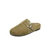 Zapatos de exterior para mujer estilo Birkenstock con suela gruesa retro y puntera dividida, nuevos para otoño 2026, mules cerrados sin cordones y de suela blanda