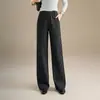 Pantalones de Moda de Cintura Elástica Pierna Ancha para Mujer, Nuevos Pantalones Casuales Otoño/Invierno 2026, Sueltos, Adelgazantes, Pantalones Rectos con Caída