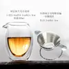 Taza de Feria Transparente de Doble Capa, Taza de Feria Aislada Grande y Pequeña, Juego de Té Kung Fu, Colador de Té con Filtro, Divisor de Té