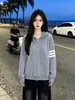 Nueva chaqueta casual versátil de moda de nicho para otoño, sudadera con capucha versátil de moda única y simple para mujer