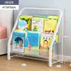 Estante Infantil para Livros Ilustrados Suporte para Livros Ilustrados Estante de Chão para Armazenamento de Revistas Estante Simples Multi-Camadas de Ferro Pequena Estante