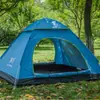 Tienda de campaña familiar para camping sin instalación personalizada, tienda de campaña gruesa totalmente automática para exteriores para 3-4 personas, mosquitero de extracción rápida