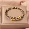 Productos Populares de Comercio Exterior: Pulsera Geométrica Retorcida Única de Acero Inoxidable Moderna Retro, Pulsera de Hilo de Perlas