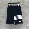 TIME BREATHE Pantalones Cortos Clásicos TB Teñidos en Hilo Cuatro Rayas para Hombres y Mujeres Parejas Pantalones Sueltos Pantalones de Chándal