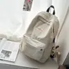 Mochila Unicolor Estilo Japonês para Meninas do Ensino Fundamental, Alunos do Ensino Médio e Universitários, Mochila Leve para Viagem e Compras para Mulheres