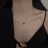 Collar Cono de Calcedonia Negra para Mujer 2024 Estilo Pequeño Fragante Nuevas Explosiones Diseño Exquisito Estilo Coreano Collar Pequeño Simple Cadena para Hueso