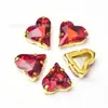 Atacado do Fabricante Grau Especial A Strass de Cristal K9 Coração de Pêssego Inclinado com Base Pontiaguda, Strass Irregulares com Garras para Roupas, Sapatos, Decoração de Embalagens, Strass para Nail Art