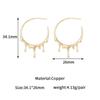 Amazon Europa y Estados Unidos aretes geométricos irregulares populares aretes de cadena con borlas oro de 14K moda aretes cepillados