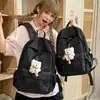 Mochila nueva, linda y ligera, estilo bosque, ins, versátil, de gran capacidad, con estampado de oso, para estudiantes de secundaria y preparatoria