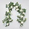 Decoración de Arco de Puerta de Boda con Enredadera de Rosas Artificiales Flor Falsa Enredadera de Rosas Pared de Flores de Rosa de Celebridad de Internet Rosa Monet
