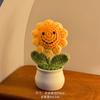 Presente de aniversário meninas criativas enviar namoradas carro pequenos enfeites decoração de mesa buquê de girassol flores tecidas à mão
