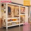 Perchero combinado de acero engrosado, estable y resistente, se puede montar y desmontar, adecuado para uso doméstico, dormitorio y para colgar y almacenar ropa