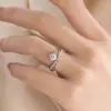Novo Anel Feminino Rosa Ouro Design de Moda Órbita Estelar Moissanite Simulada de 1 Quilate com Fonte Viva Aberto Anel de Casamento
