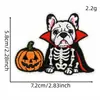 Parches bordados divertidos de Halloween de dibujos animados: diseños de fantasma, calabaza y cachorro, adecuados para ropa y accesorios