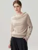 Suéter de cachemira para mujer, estilo francés, corte holgado, mangas murciélago, top de punto liso simple, otros estilos
