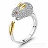 Anillo Zodiaco de Nicho que No se Desvanece en Plata de Ley, Estilo Minimalista, Venta al por Mayor de Gama Alta, Versión Coreana, Estilo Pareja, Estilo Mujer