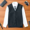 [Desconto de Outlet] Colete 100% Lã Pura para Homem, Colete Cardigan, Colete de Lã com Decote em V para Meia-idade e Idosos