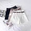 Elegantes y versátiles shorts tipo traje de color liso de cintura alta adelgazantes, pantalones casuales de pierna ancha para mujer, nueva colección verano 2025