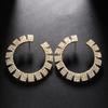 Nuevos Pendientes Geométricos de Pedrería de AliExpress ins Pendientes de Círculo de Diamantes Completos Elegantes y Sexys Accesorios Pendientes