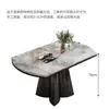 Conjunto de mesa de jantar extensível e dobrável em mármore natural minimalista italiano para espaços pequenos com um toque de luxo para uso doméstico