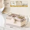 Caixa Organizadora de Cosméticos, Multifuncional, Grande Capacidade, Dobrável, Três Camadas, Transparente, Organizador de Mesa Visível com Compartimentos