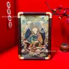 Adorno Feng Shui de Oro Puro 999: Marco de Fotos de Guanyin Luna de Agua para Entrada de Oficina, Exhibición Decorativa Creativa, Recuerdo