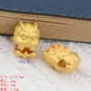 Seis caminhos pequeno Shenlong estilo antigo areia dourada mini furo horizontal yuan Baolong saudações auspiciosas para Fulong acessórios de joias diy