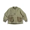 Yidao Vintage 2026 Otoño Nuevo Chaqueta Cardigan Oversize Estilo Montaña para Hombre Japonesa Holgada Chaqueta de Trabajo