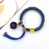 Pulsera Thangka Estilo Tíbet con Cinco Deidades de la Riqueza, Pulsera Tejida a Mano con Tara Verde y Cinco Santos, Pulsera Caja Gahu
