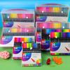 Caneta aquarela de ponta dupla com caixa de pvc com borda cruzada, pintura infantil à base de água, caneta de gancho com ponta macia, caneta de pintura de animação de 120 cores