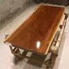 Mesa de Chá Okan de Madeira Maciça Placa Grande Estilo Chinês Mesa e Cadeira de Escritório para Chefe Combinação de Troncos