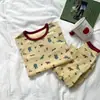Cárdigan de Lana Antibacteriano 10A para Niños Ropa para el Hogar para Niños y Niñas Sin Costuras Clase A Conjunto de Top y Pantalón de Otoño Pijama de Dibujos Animados Moderno