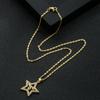Diseño minoritario europeo y americano de alta gama Colgante de estrella de cinco puntas MAMA 2022 collar simple con incrustaciones de circonio venta al por mayor de joyería transfronteriza