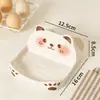 Soporte para Tapa de Olla de Oso de Dibujos Animados Estante de Almacenamiento para Encimera de Cocina Portaservilletas Multifuncional para Espátula y Cuchara Estante Lindo con Drenaje