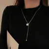 Collar largo de perlas dibujables 2023 nueva cadena simple elegante para suéter