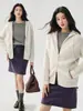 Cárdigan de punto de cachemira para mujer, relajado y casual, holgado y grueso, con doble cremallera, perfecto para otoño e invierno, ofreciendo un estilo de lujo cómodo y discreto