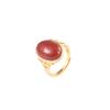 Yuexin S925 Sterling Silver banhado a ouro sul vermelho ágata oval ovo rosto anel para mulheres temperamento personalidade simples All-match