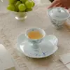 Estilo Dinastía Tang y Song Cerámica Pintada a Mano de Loto para Uso Doméstico Bandeja para Tetera Azul y Blanco Accesorios para Ceremonia del Té Bandeja para Bocadillos de Té en Forma de Pétalo Bandeja para Té Seco