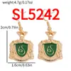 Pulseira e Brinco Temáticos do Emblema da Casa de Hogwarts de Harry Potter Conjunto Slytherin Pulseira